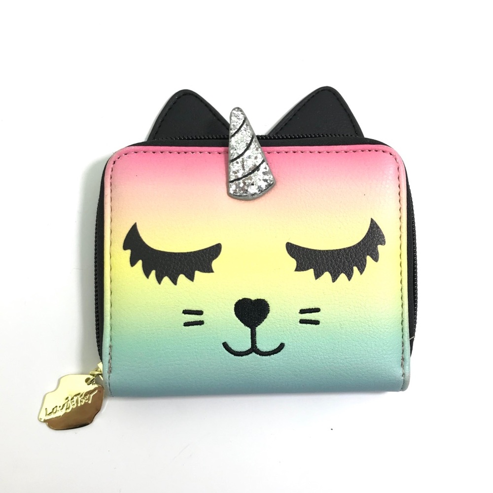 BETSEY JOHNSON Ombré UNICORN Rainbow Zipper WALLET